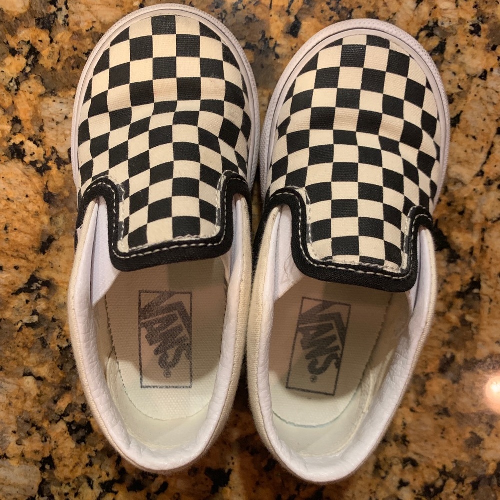 Vans black and white checkered toddler